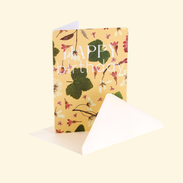 Carte double - Happy birthday Jaune